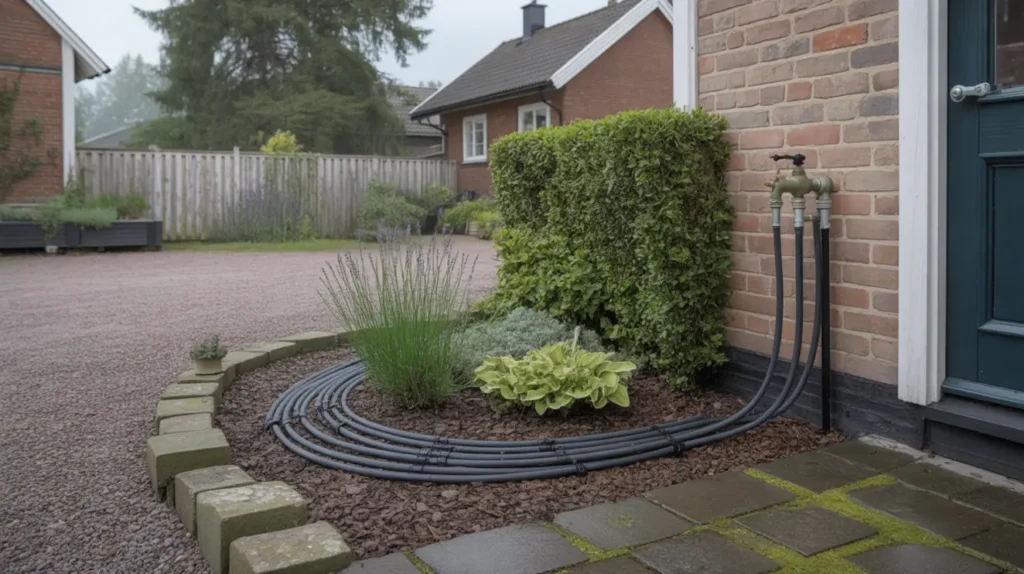 installation av bevattningssystem med droppslang i storvreten tumba